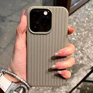Apple iPhone Phone Case Grey Woven Design TPU Case Unisex
